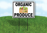 ORGANIC PRODUCE  BLACK BORDER Yard Sign Road with Stand LAWN SIGN