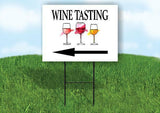 WINE LEFT RIGHT ARROW Yard Sign Road with Stand LAWN SIGN Single sided