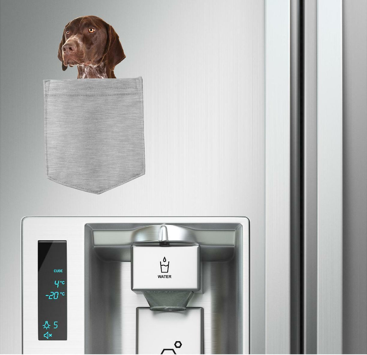 German Shorthair Pointer Dog in pocket Fridge Car Magnet Bumper Sticker