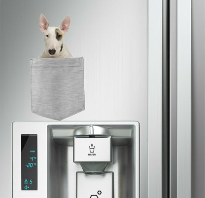 Bull Terrier Dog in pocket Fridge Car Magnet Bumper Sticker App size 4"x7"