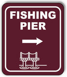 FISHING PIER DIRECTIONAL RIGHT ARROW CAMPING Metal Aluminum composite sign