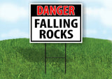 DANGER FALLING ROCKS OSHA Yard Sign Road with Stand LAWN SIGN