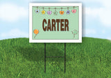 CARTER WELCOME BABY GREEN  18 in x 24 in Yard Sign Road Sign with Stand