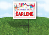 DARLENE HAPPY BIRTHDAY BALLOONS 18 in x 24 in Yard Sign Road Sign with Stand