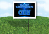 CADEN RETIREMENT BLUE 18 in x 24 in Yard Sign Road Sign with Stand