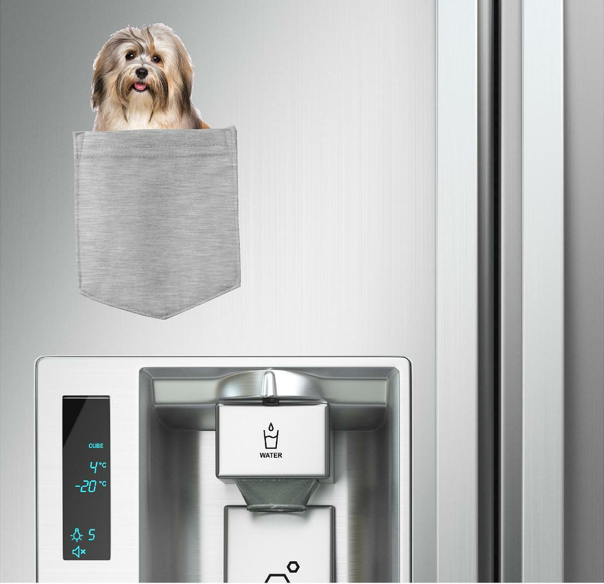 Havanese Dog in pocket Fridge Car Magnet Bumper Sticker App size 4"x7"
