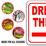 DRIVE THRU RIGHT ARROW RED Metal Aluminum composite sign