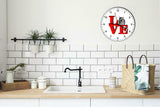 Alaskan Malamute Love Park Cute Puppy Dog kitchen living room Wall Clock