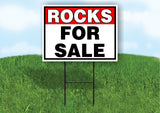ROCKS FOR SALE RED BLACK 18 in x 24 in Yard Sign Road Sign with Stand
