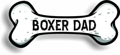 Dog Dad Boxer Bone Car Magnet Bumper Sticker 3"x7"