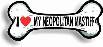 I Love My Neopolitan Mastiff Car Magnet Bumper Sticker 3"x7"