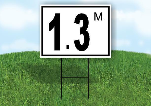1.3 m pool depth black white 18inx24in Yard Road Sign w/ Stand