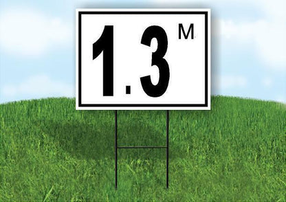 1.3 m pool depth black white 18inx24in Yard Road Sign w/ Stand