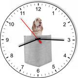 English Setter In Your Pocket Puppy Dog kitchen living room Wall Clock
