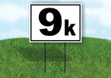 KILOMETER 9 K DISTANCE MARKER  RUNNING RACE BLACK Yard Sign with Stand LAWN SIGN