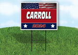 CARROLL FLAG RED 2024 18inx24in Yard Road Sign w/ Stand