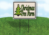 CHRISTMAS TREE FARM CREAM TREE Yard Sign with Stand LAWN SIGN