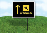 ARRIVALS STRAIGHT ARROW BLACK Yard Sign with Stand LAWN SIGN
