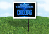 COLLINS RETIREMENT BLUE 18 in x 24 in Yard Sign Road Sign with Stand