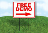 FREE DEMO RIGHT ARROW RED Yard Sign Road with Stand LAWN SIGN Single sided