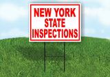 NEW YORK STATE INSPECTIONS RED WHITE Yard Sign Road with Stand LAWN SIGN