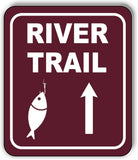 RIVER TRAIL DIRECTIONAL UPWARDS ARROW CAMPING Metal Aluminum composite sign
