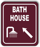 BATH HOUSE DIRECTIONAL ARROW TRAIL 8 Variations Metal Aluminum composite sign