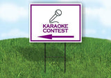 KARAOKE CONTEST PURPLE ARROW Yard Sign Road with Stand LAWN SIGN Single sided
