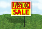 LIVESTOCK SALE RED YELLOW Plastic Yard Sign ROAD SIGN with Stand