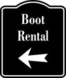 Boot Rental Ski Left Arrow BLACK  Aluminum Composite Sign