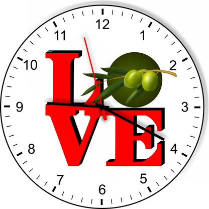 I Love Olives Love Park Funny Kitchen Living room Wall Clock