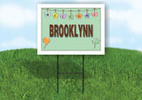 BROOKLYNN WELCOME BABY GREEN  18 in x 24 in Yard Sign Road Sign with Stand