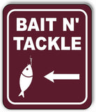 BAIT N TACKLE DIRECTIONAL LEFT ARROW CAMPING Metal Aluminum composite sign