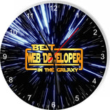 Best Web Developer in the Star Galaxy Space Kitchen Living room Wall Clock
