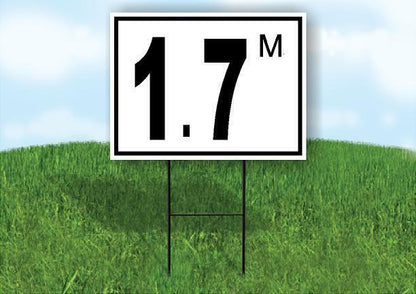1.7 m pool depth black white 18inx24in Yard Road Sign w/ Stand