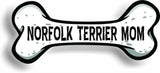 Dog Mom Norfolk Terrier Bone Car Magnet Bumper Sticker 3"x7"