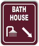 BATH HOUSE DIRECTIONAL ARROW TRAIL 8 Variations Metal Aluminum composite sign