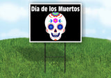 DIA DE LOS MUERTOS SUGAR SKULL Yard Sign Road with Stand LAWN SIGN