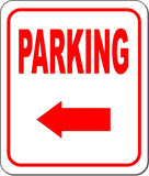 PARKING DIRECTIONAL LEFT ARROW RED Metal Aluminum composite sign