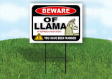 BEWARE OF LLAMA NOT RESPONSIBLE FOR Plastic Yard Sign ROAD SIGN with Stand