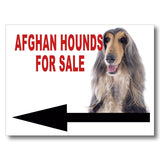 Afghan Hound FOR SALE DOG LEFT ARROW Yard Sign with Stand LAWN SIGN