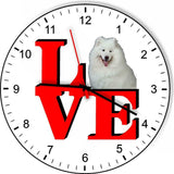 Samoyed Cute Puppy Dog kitchen living room Wall Clock