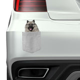 Keeshonden Dog in pocket Fridge Car Magnet Bumper Sticker App size 4"x7"