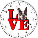 Boston Terrier Park Cute Puppy Dog kitchen living room Wall Clock