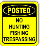 POSTED CIRCLE NO HUNTING FISHING TRESPASSING Metal Aluminum composite sign