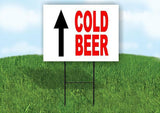 COLD BEER STRAIGHT ARROW Yard Sign with Stand LAWN SIGN