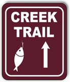 CREEK TRAIL DIRECTIONAL UPWARD ARROW CAMPING Metal Aluminum composite sign