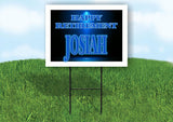 JOSIAH RETIREMENT BLUE 18 in x 24 in Yard Sign Road Sign with Stand