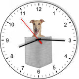 Greyhound In Your Pocket Puppy Dog kitchen living room Wall Clock