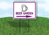 BEER GARDEN PURPLE ARROW RIGHT Yard Sign Road with Stand LAWN SIGN Single sided